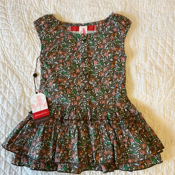 Matilda Jane Other - Matilda Jane Serendipity Confetti Girls Brown Floral Dress NWT Size 2